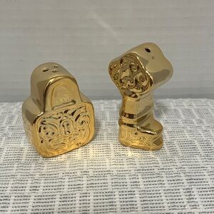 Gold padlock and Key salt and pepper Shakers